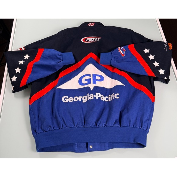 VTG NASCAR Kyle Petty #45 Racing Jacket Size XL Embroidered Sponsor Logos - Picture 2 of 16